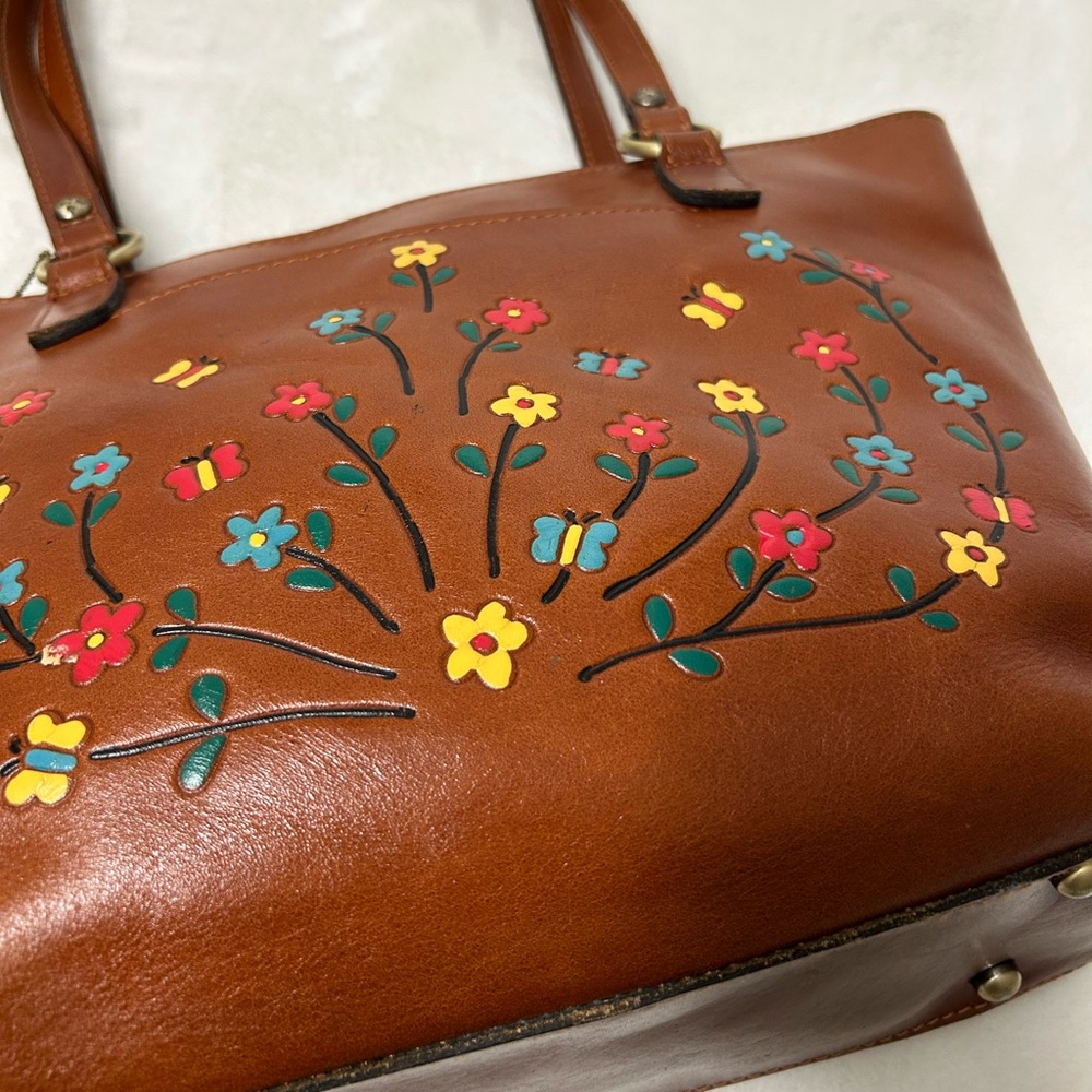 Patricia Nash Hand Painted Floral tote handbag - Picture 5 of 11